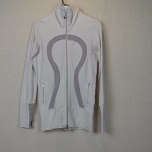lululemon scuba sweater in white/grey size 4